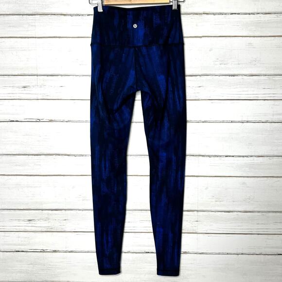 Lululemon Wonder Under Pant Roll Down Luon Nightsky Blue Leggings Size 6 - Picture 3 of 10